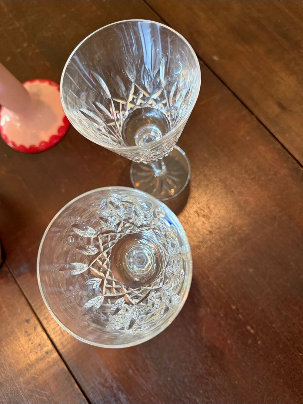 Waterford Lismore wine glasses. Pair of two